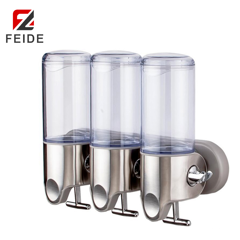 WMSD-03 透明款浴室壁掛三頭500ML皂液器