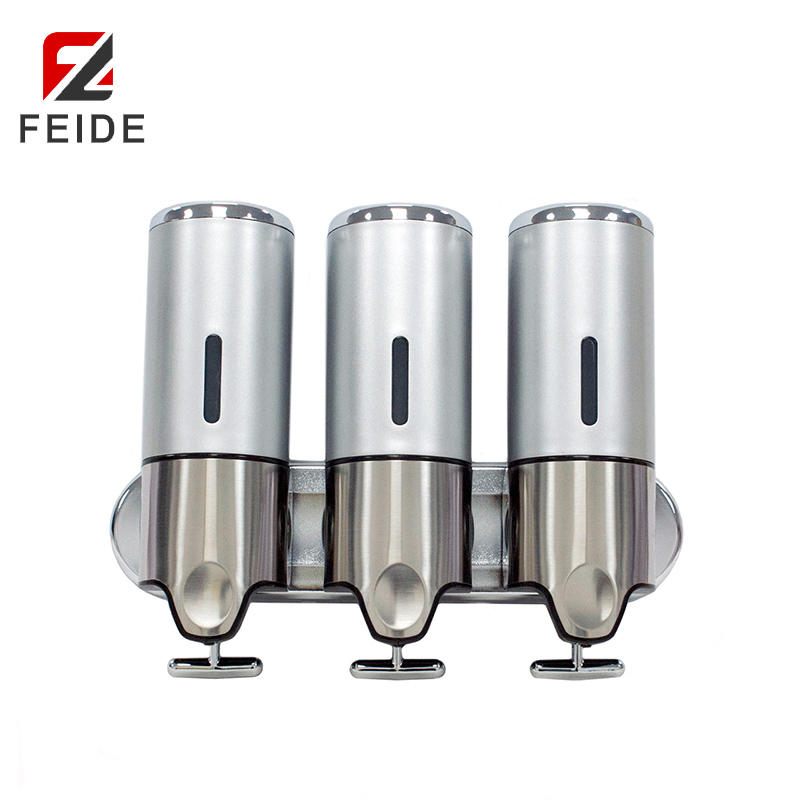 WMSD-06電鍍款浴室壁掛三頭500ML皂液器